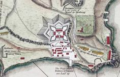 an old map shows the location of several buildings