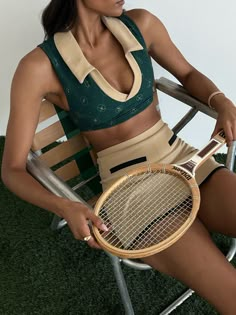 Polo Bra Top – WeWoreWhat Sports Outfits Aesthetic, Tennis Aesthetic Outfit, Ecommerce Photoshoot, Cool Photoshoot, Court Fashion, Pickleball Outfit, Lounge Athleisure, Golf Athleisure, Outfit Golf