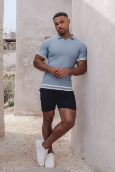 Experience the perfect fusion of laid-back comfort and polished style with our Chino Shorts. Tailored with our Signature True Muscle Fit these shorts eliminate the hassle of sizing up for your quads, ensuring a perfect fit. Reinforced seams add a touch of durability to this versatile wardrobe essential. Pair your Shorts effortlessly with our Muscle Fit Tops for a stylish look that embodies confidence and charm. True Muscle Fit | 7” Inseam Length Reinforced Seams | 4-Way Stretch 2 Back Hip Pocket Polished Style, Photo Style, Versatile Wardrobe, Man Style, Outfits Men, Summer Outfits Men, Navy Shorts, Photo Styling