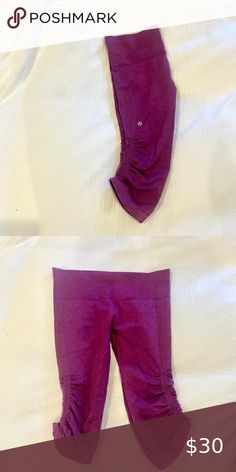 Lululemon crop leggings used but great condition! Magenta color pops! Magenta Color, Color Pop, Conditioner, Leggings, Outfit Inspo