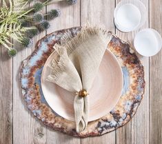 an empty plate with a napkin on it