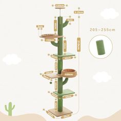 the cat tree is designed to look like a cactus