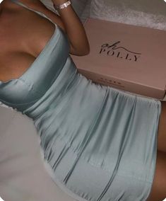 Look Kylie Jenner, Satin Mini Dress, Going Out Outfits, Party Outfits, Outfit Casual, Fancy Dresses, Blue Dress