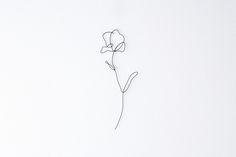 a line drawing of a single flower on a white background