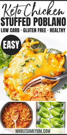 keto chicken stuffed poblano is an easy low carb and gluten free meal