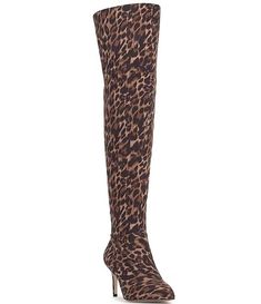 Jessica Simpson Verity Leopard Print Knee High Boots | Dillard's Dillard's, Jessica Simpson, Over The Knee, Knee High Boots, High Boots, Faux Suede, The Knee, Knee High, Leopard Print