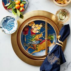 Asian Tablescape, Chinese Cafe, Chinese Celebrations, Chinese New Year Food, Chinese Dinner, New Year's Desserts, Gold Charger Plate, Asian Party, Gold Chargers