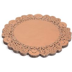 a brown doily with small holes in the center on a white background, it looks like there is no image here to describe