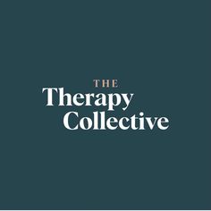 the therapy collective's logo on a dark blue background with white text that reads, the therapy collective