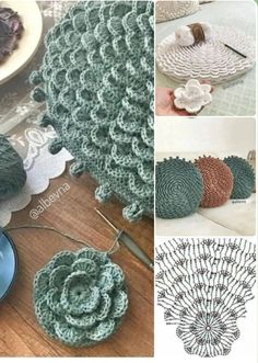 crocheted doily patterns and instructions to make them look like they are made from yarn