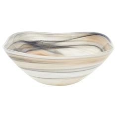 a white and black striped bowl on a white background