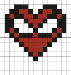 a heart made out of squares with red and black hearts on it's sides