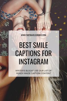 two women hugging each other with the text best smile captions for instagram