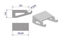 an image of a pair of brackets with measurements