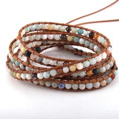 Simple yet stylish, the Heather Leather Beaded Wrap bracelet adds just a touch of natural grace and beauty to your outfit! Please note: This is a final sale product, and no returns or exchanges are accepted. Product requires extended processing and shipping time. Packages may arrive separately if ordered with other items. Beaded Leather Wraps, Brown Tiger Eye, Blue Tigers Eye, Beaded Wrap Bracelets, Boho Bracelet, Beaded Wraps, Bead Leather, Leather Wrap Bracelet, Colorful Bracelets