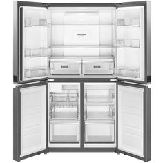 an open refrigerator with its doors wide open