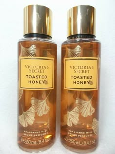 Lot set bundle of TWO Victoria's Secret Toasted Honey fragrance Mist Perfume Body Spray Full Size ~ 8.4 fl oz each / 250 mL Limited edition fragrance that smells AMAZING!! RARE hard-to-find retired / discontinued scent from VS Don't miss out on this FABULOUS duo....BUY TODAY!! THANKS FOR LOOKING & BE SURE TO CHECK OUT MY OTHER ITEMS FOR MORE GREAT DEALS!!  I realize that ebay does give you a lot of choices.  I truly appreciate you taking the time to view, and possibl Honey Perfume Fragrance, Toasted Honey Victoria Secret, You're The One Perfume, Fall Body Spray, Honey Scented Perfume, Milk And Honey Perfume, Woodsy Perfume For Women, Good Shower Products, Vanilla Bourbon Perfume