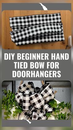 the diy beginner hand tied bow for doorhangers is easy to make