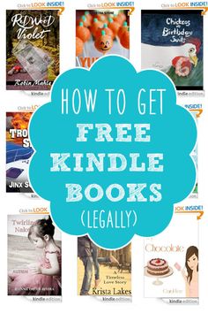 the words how to get free kindle books legally are shown in front of an image of