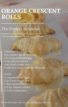 orange crescent rolls recipe on a white plate