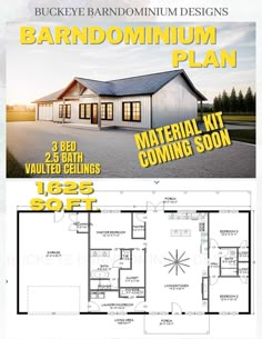 1500 Sq Ft House Plans, 40x60 Pole Barn, Barn Dominium, 1500 Sq Ft House, Barn Layout, Metal Building House Plans, Barn House Design, Barndominium Plans, Little House Plans