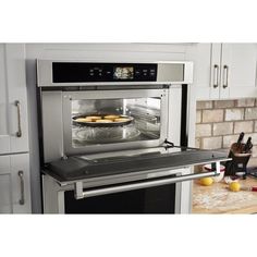 KitchenAid 30" Wall Oven with Microwave Combo Smart in Stainless Steel | Nebraska Furniture Mart Wall Oven With Microwave, Wall Oven Microwave Combo, Wall Oven Microwave, Wall Ovens, Oven Microwave, Wall Oven, Microwave Oven, Nebraska Furniture Mart, Kitchen Aid