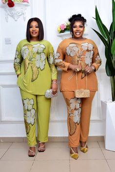 Palazzo And Shirt, Palazzo Trouser And Top, Trouser And Top, Outfits Trousers, Children Wears, Slacks Outfit, Golden Fashion, Beaded Jumpsuit