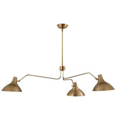 Charlton Triple Arm Chandelier - Pure Salt Shoppe Antique Brass Ceiling Light, Minimalist Chandelier, Arm Chandelier, Chandelier Style, Pendant Chandelier, Custom Upholstery, Simple Shapes, American Design, Visual Comfort