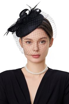 PRICES MAY VARY. Material: Mesh, organza and feather. Size: One size fits all with detachable hair clip and gently bendable headband. Features: It’s the epitome of elegance and grace, and suits oval, round, square & heart and diamond face shapes. Design: Composed of a beautiful mini hat base, birdcage veil, decorative bows and feathers on the top, it will be a stunning addition to any outfit. Occasion: A great mesh net fascinator headband for wedding, tea party, royal event, Cocktail, 1920s Gats Feather Veil, Victoria Costume, Elegant Fascinator, Hat Veil, Veil Headband, Race Day Hats, Veiled Hats, Derby Hats Fascinators, Vintage Veils