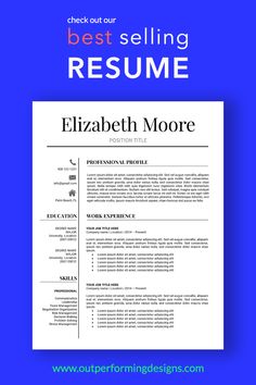 the best selling resume template is here to help you get noticed about your job and career