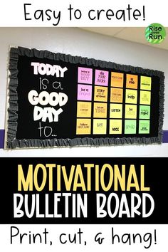 a bulletin board with the words motivation written on it and an easy to create poster