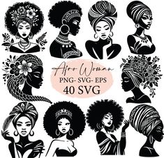 Woman With Afro Tattoo, African Woman Silhouette, African American Silhouette Black Women, Black Woman Svg Free, Black Woman Silhouette, Afro Svg Black Women, Belle Silhouette, Afro Women, Woman Silhouette