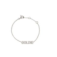 Designed in collaboration with Noush Jewelry, this exclusive bubble name bracelet is the perfect way to honor yourself, or someone special in your life. The size is perfect for all ages! Available in 14K White Gold, Yellow Gold, or Rose Gold Letter height = 3.9mm Not intended to be worn on unsupervised infants or children Baby chain length = 4in to 5in Adult chain length= 6in to 7in See our Size Guide for more information Classic Yellow Gold Bracelet With Custom Name, Silver 14k Gold Nameplate Bracelet, Everyday White Gold Name Bracelet With Jubilee Style, Everyday White Gold Name Bracelet With Jubilee Design, Silver 14k Gold Bracelet With Custom Name, Modern Personalized 14k Gold Bracelets, Silver Luxury Name Bracelet For Everyday, Custom Name Silver Bracelet In 14k Gold, Luxury Silver Name Bracelet For Everyday