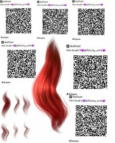 some red hair is shown with qr code on the back and other information about it