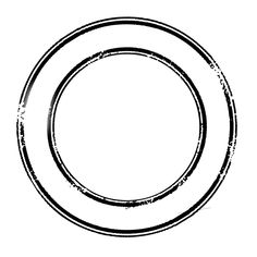 a black and white drawing of a circle with grungy lines on the edges