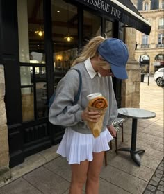 Gray Skirt Outfit Summer, Gray Tennis Skirt Outfit, London Outfits Summer, White Tennis Skirt Outfit, Tennis Skirt Outfits, Scrolling Through Pinterest, Europe Travel Outfits, Tennis Skirt Outfit, White Tennis Skirt