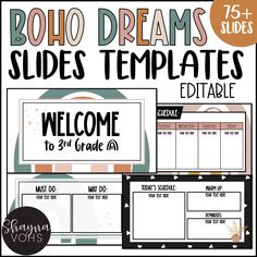 boho dreams slides templates for students to use