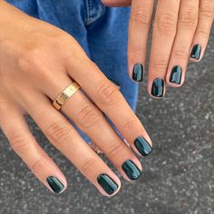 The 15 Prettiest Autumn Nail Colours to Try in 2024 | Who What Wear UK Dark Green Summer Nails, Dark Summer Nails Colors, Transitional Fall Nails, Summer Dark Nails, 2024 Nail Colors, Dark Summer Nails, Mini Nails, Pamper Days, Cute Nail Colors