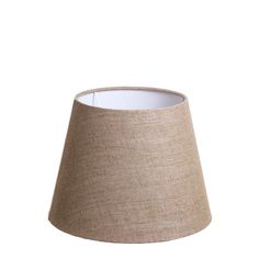 a beige lamp shade on a white background