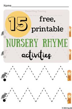 the printable nursery rhyme activity for children to practice their handwriting and numbers