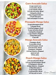 Corn Avocado, Easy Salsa Recipe, Salsa Recipes, Easy Salsa, Healthy Food Menu, Grilled Meats, Pineapple Salsa, Avocado Salsa, Mango Salsa