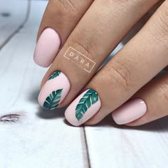 Eye-Catching Nail Designs For Summer 2019 Leaf Nails, Cute Summer Nail Designs, French Pedicure, Video Makeup, Tropical Nails, Nail Design Inspiration, Vacation Nails, Summer Nails Colors, Nails Polish