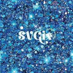 blue glitter background with the word swgx in white letters on top of it