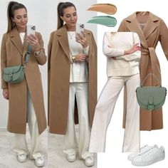 Brown Outfits, Outfit Work, Elegant Outfits, Brown Outfit, Elegant Outfit, Winter Wear, Work Outfit, Duster Coat, Trench Coat