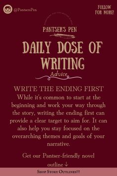 an advertisement for the author's book, daily dose of writing