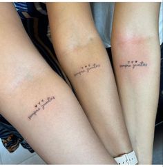 two people with matching tattoos on their arms that say, happiness is not always possible