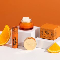 Step up your lip care routine with our Lip Care Duo! This gift set includes one matching lip balm and lip scrub in our signature green and gold, recyclable gift box. Our Orange Blossom scent smells just like an orange creamsicle! These are made with 100% natural ingredients and will leave your pout feeling soft and refreshed. Flower powered gifting that's easy and sustainable! Available in all 10 signature flavors. Luxury Orange Jewelry For Gifts, Orange Skincare Packaging, Poppy And Pout Lip Balm, Heart-shaped Orange Jewelry For Gift, Essential Oil Gift Set, Exfoliating Lip Scrub, Lip Care Routine, Oprahs Favorite Things, Flavored Oils