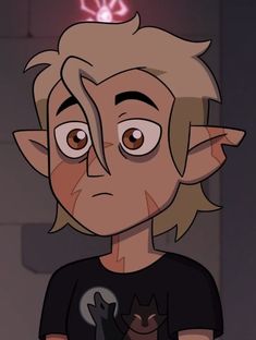 a cartoon character with blonde hair and brown eyes