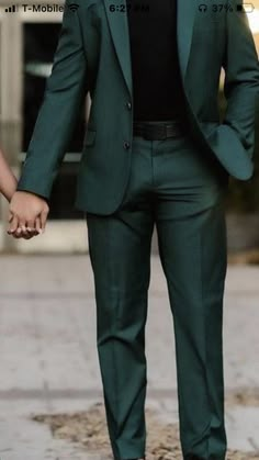 Men’s Prom Outfit Green, Green Tucks For Men, Black And Dark Green Suit Men, Deep Green Mens Suit Wedding, Dark Forest Green Tuxedo, Evergreen Suit Men, Dark Green Prom Suits For Men, Green Dress Outfit Men