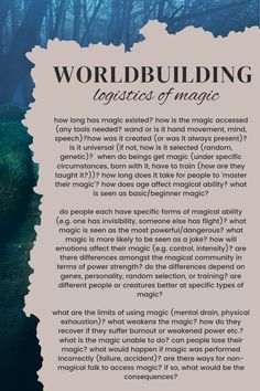 a page from the book worldbuilding logistics of magic